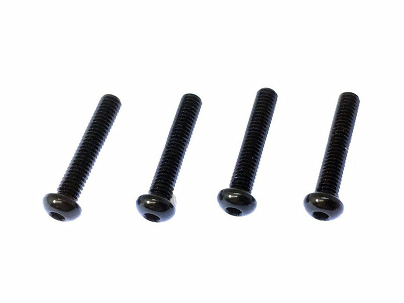 2.6×14 Hex Socket Button Head Duralumin Screw (Black /4pcs)