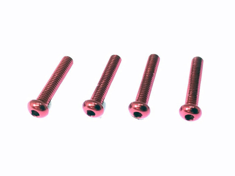 2.6×14 Hex Socket Button Head Duralumin Screw (Red /4pcs)