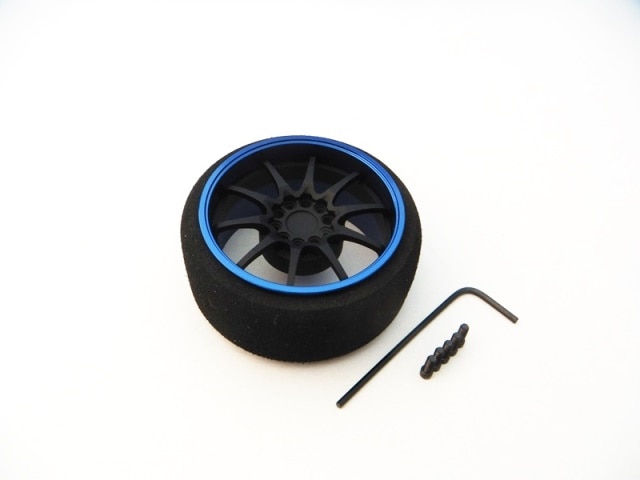 アルミステアリングMFホイール Papi Racing (Fブラック/ブルーリム)　Aluminum Steering Wheel Papi Racing (F-Black/Blue)