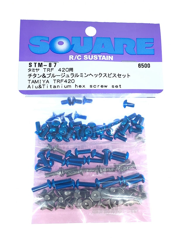 Titanium & Blue Duralumin Hex Socket Screw Set (for Tamiya TRF420) Titanium &