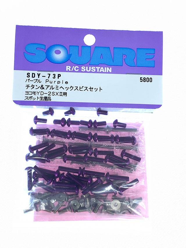 チタン&パープルアルミヘックスビスセット ヨコモYD-2SXⅡ用　Titanium & Purple Aluminum Hex Screw Set(Yokomo YD-2SXⅡ)