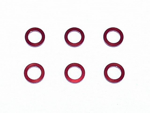 M4 Aluminum Collar φ6×4×3.0t (Red)6 pcs. M4