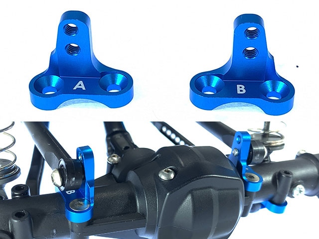 Aluminum Housing Pivot A/B Set (Blue) (for Tamiya CC-02)