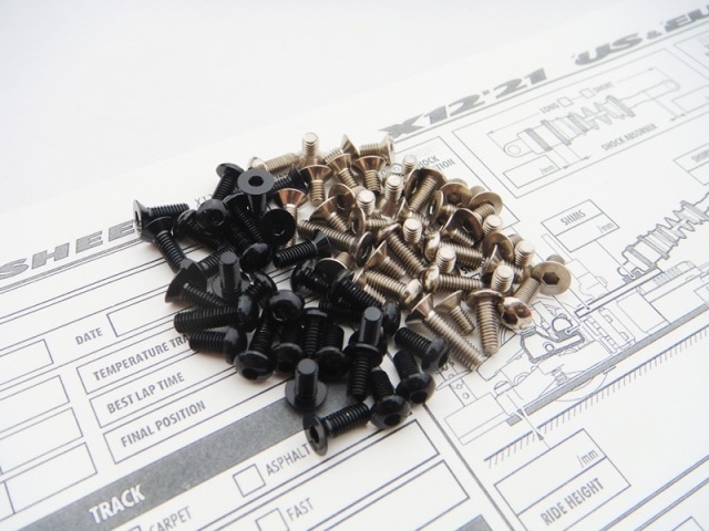 X Ray X12 2021 EU/US Titanium & Aluminum Hex Socket Screw Set (Black) X RAY X1 2021EU/US Titanium &