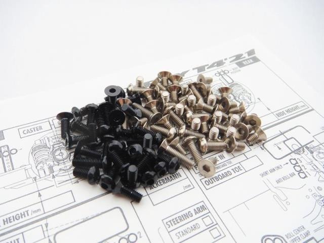 X Ray T4 2021 Titanium & Aluminum Hex Socket Screw Set (Black) X RAY T4 2021 Titanium &