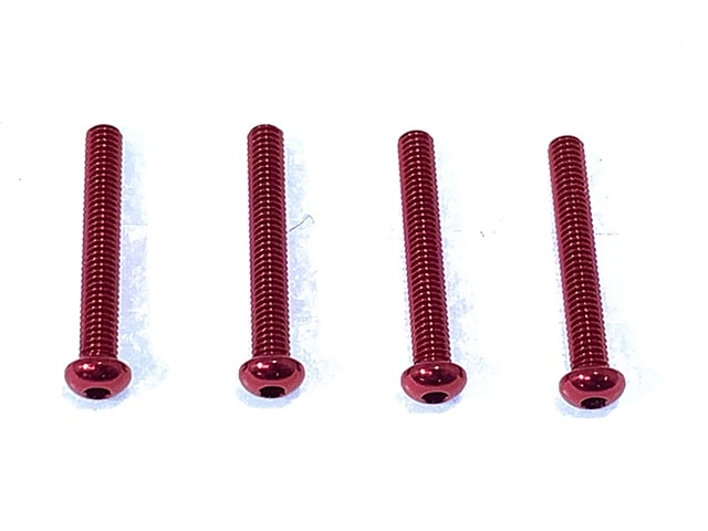 2.6×18 Hex Socket Button Head Duralumin Screw (Red /4pcs)