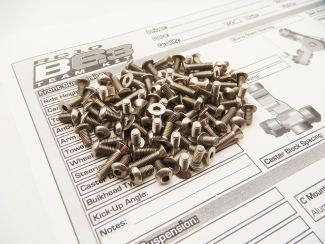 Titanium Hex Socket Screw Set RC10 B6.3/B6.3D Titanium Hex Socket Screw Set (100pcs) (for Team Associated B6.3/B6.3D)
