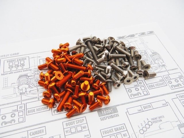 X Ray X4 2022 Titanium & Aluminum Hex Socket Screw Set (Orange) X RAY X4 2022 Titanium &
