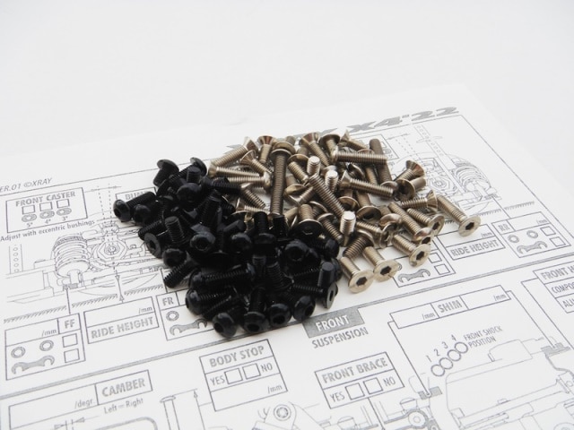X Ray X4 2022 Titanium & Aluminum Hex Socket Screw Set (Black) X RAY X4 2022 Titanium &