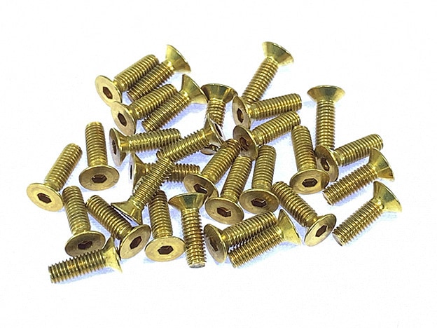 Brass M3×10mm Hex Socket Countersunk Screw 30pcs Brass hex flat head screw M3×10mm 30pcs