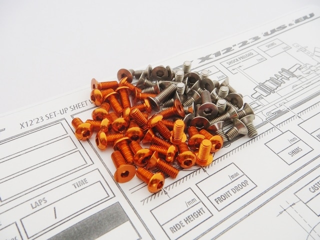 X Ray X12 2023 Titanium & Aluminum Hex Socket Screw Set (Orange) X RAY X1 2023 Titanium &