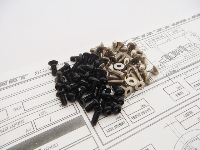 X Ray X12 2023 Titanium & Aluminum Hex Socket Screw Set (Black) X RAY X1 2023 Titanium &