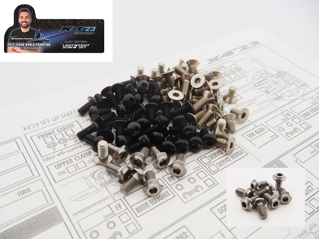 X Ray X4 2023 Alex Edition Titanium & Aluminum Hex Socket Screw Set (Black) X RAY X4