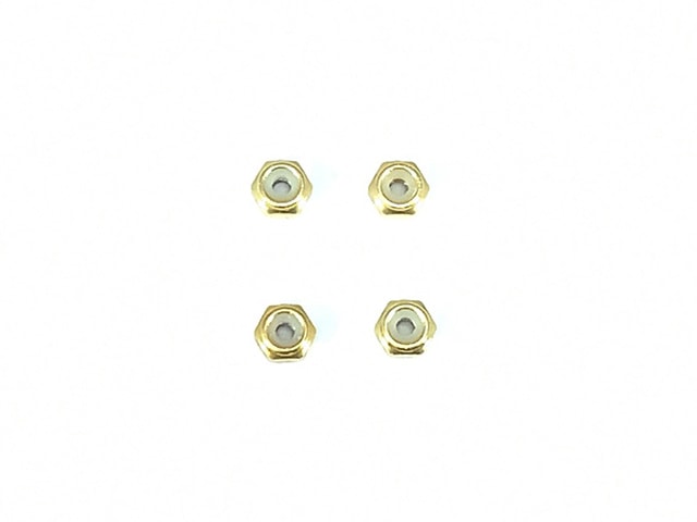 Aluminum Thin Nylon-Insert Nut M2 (Gold) 4pcs M2