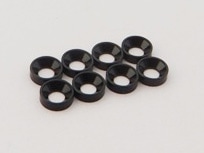 M2 Aluminum Countersunk Washer (Black) 8pcs M2 Washer for countersunk screw (Black) OD4.6mm 8pcs