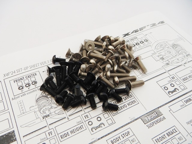 X Ray X4F 2024 Titanium & Aluminum Hex Socket Screw Set (Black) X RAY X4F 2024 Titanium &