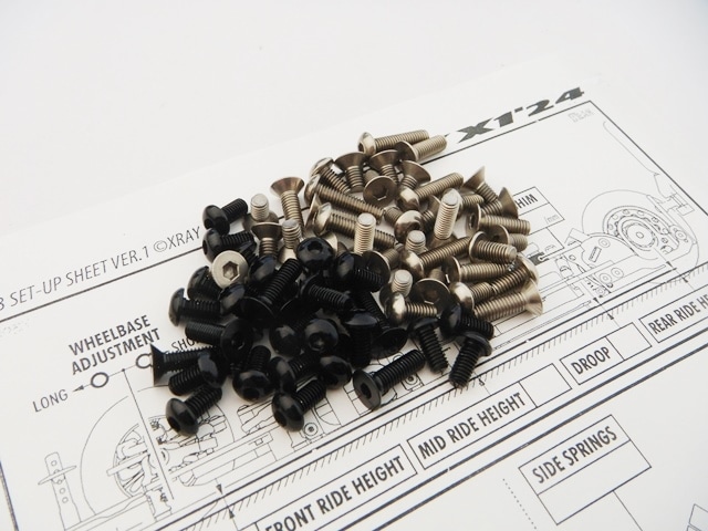 X Ray X1 2024 Titanium & Aluminum Hex Socket Screw Set (Black) X RAY X1 2024 Titanium &