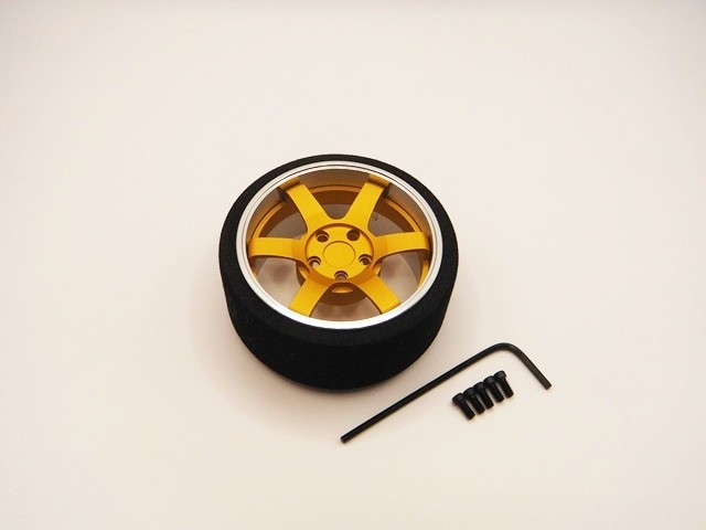アルミステアリングホイール Racing 6  (Fゴールド/クロームリム)　Aluminum Steering Wheel Racing 6 (F-Gold/Chrome)