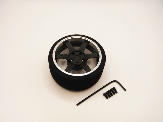 アルミステアリングホイール Racing 6  (Fブラック/クロームリム)　Aluminum Steering Wheel Racing 6 (F-Black/Chrome)