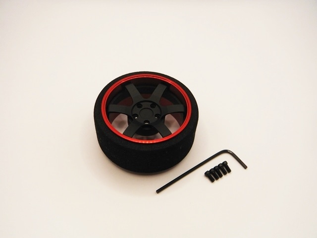 アルミステアリングホイール Racing 6  (Fブラック/レッドリム)　Aluminum Steering Wheel Racing 6 (F-Black/Red)