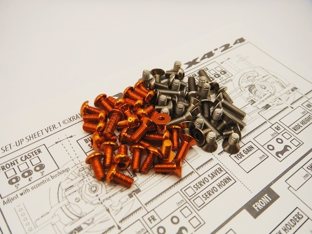 X Ray X4 2024 Titanium & Aluminum Hex Socket Screw Set (Orange) X RAY X4 2024 Titanium &