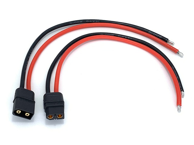 14AWGワイヤー200mm付XT-60コネクター(ブラック) 1ペア XT-60 Connecter with 14AWG Wire 200mm 1pair