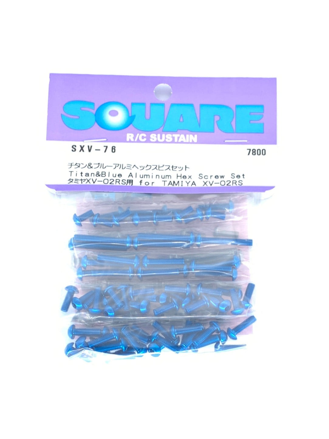 Titanium & Blue Aluminum Hex Socket Screw Set (for Tamiya XV-02RS) Titanium &