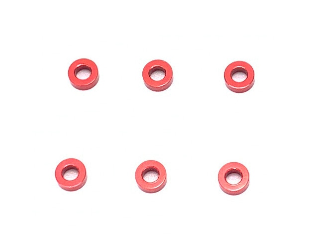 M2.6 Aluminum Collar 2.0t(Red) 6pcs M2.6