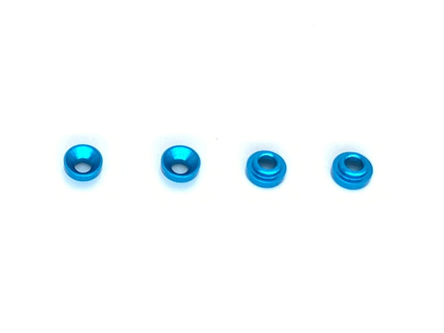 M3 Countersunk Washer (Light Blue) 4 pcs. Futaba 5mm Hole M3 (for Futaba 5mm Hole Servo)