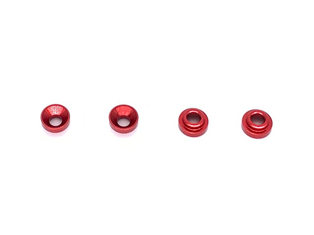 M3 Countersunk Washer (Red) 4 pcs. Futaba 5mm Hole M3 (for Futaba 5mm Hole Servo)
