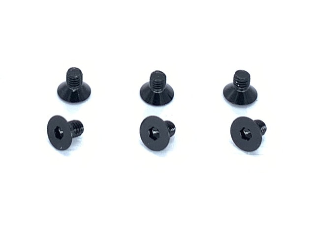 Aluminum Hex Socket Countersunk Screw M3×5mm Black 6 pcs. M3x5