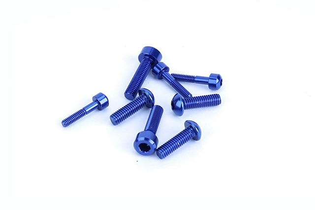 FUTABA 6PV用アルミスクリューセット(濃ブルー)  　Aluminum Screw Set for FUTABA 6PV (Dark Blue)