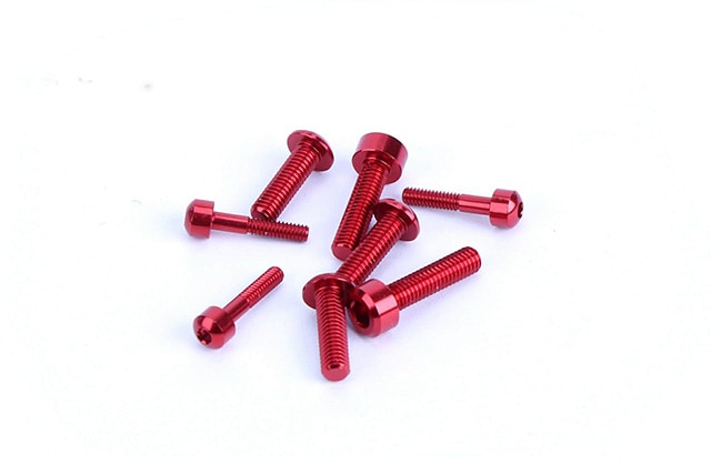 FUTABA 6PV用アルミスクリューセット(レッド)   　Aluminum Screw Set for FUTABA 6PV (Red)