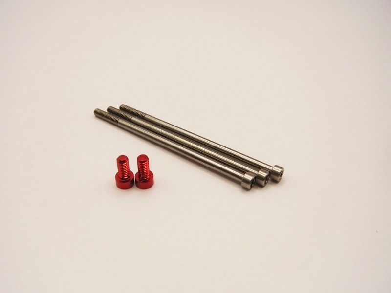 ブラシレスモーターBandit G4用チタン/アルミスクリューセット(レッド) 　Titanium/Aluminum Screw Set for Bandit G4 Brushless Motor (Red)
